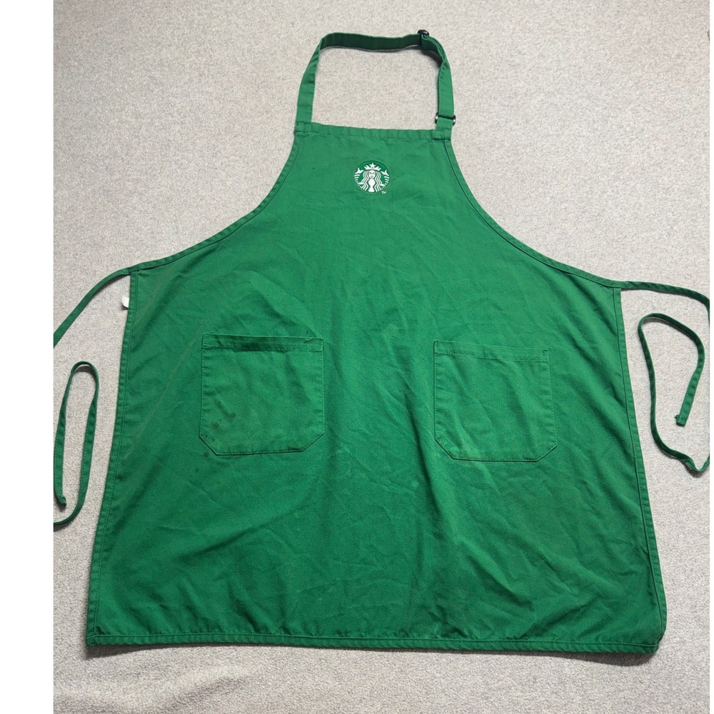 Starbucks Green Barista Apron Coffee Shop Uniform Adjustable 2 Pocket Siren Logo